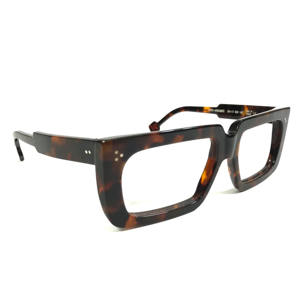 Henau Eyeglasses Frames SUPER-ARROGANTE B80 Tortoise Brown Thick Rim 58-17-145